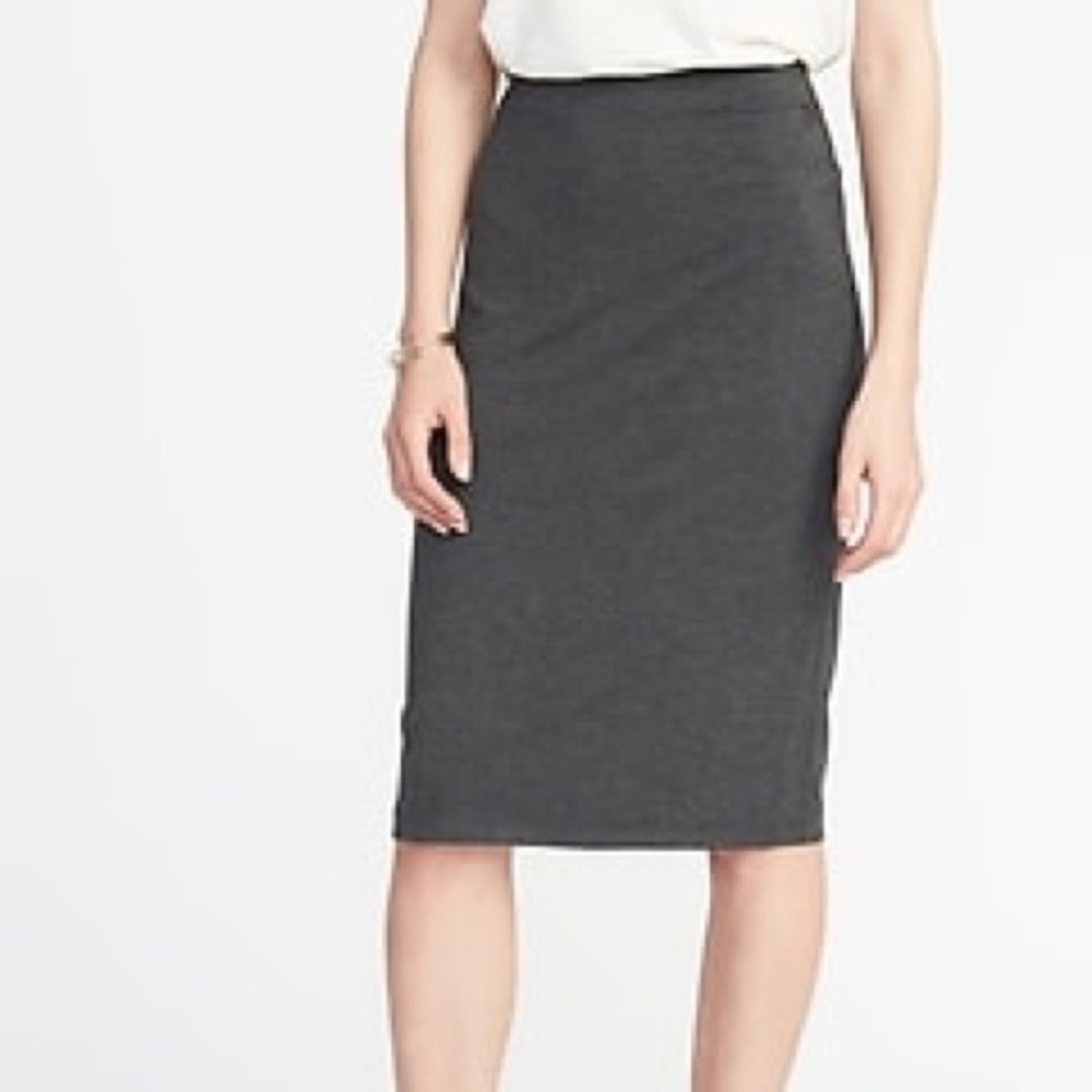 Banana republic gray jersey midi skirt